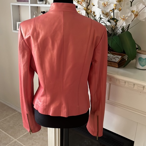 Cache peach pearl 100% leather jacket - Picture 2 of 12